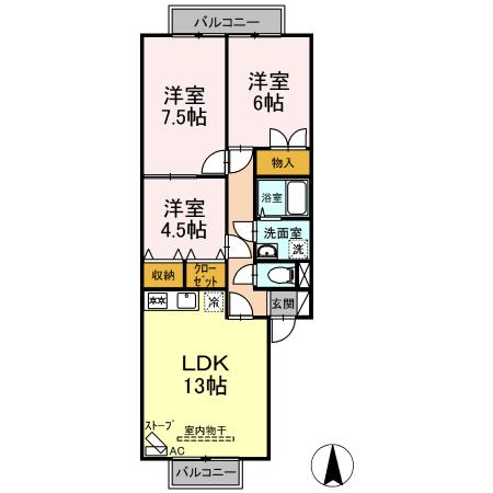 同じ建物の物件間取り写真 - ID:202007657733