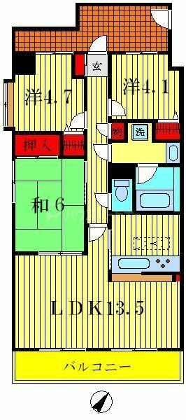 リグランド立石 1301｜東京都葛飾区立石５丁目(賃貸マンション3LDK・13階・61.95㎡)の写真 その2