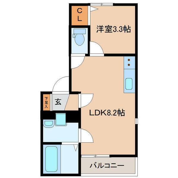 エコノ高松 102｜宮城県仙台市青葉区高松１丁目(賃貸アパート1LDK・1階・28.44㎡)の写真 その2