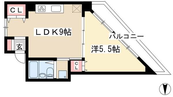 グランメールカズⅢ 204｜愛知県名古屋市中村区名駅南４丁目(賃貸マンション1LDK・2階・32.83㎡)の写真 その2