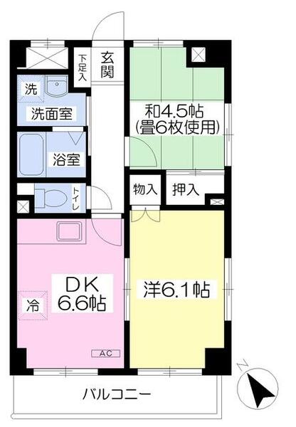 オータムスクウェアヴィレッジ S201｜東京都八王子市左入町(賃貸マンション2DK・2階・42.40㎡)の写真 その2