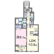 山梨県甲府市山宮町（賃貸アパート1LDK・1階・44.98㎡） その2