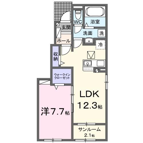 アル・ビラージュⅡ 101｜佐賀県神埼郡吉野ヶ里町吉田(賃貸アパート1LDK・1階・50.14㎡)の写真 その2