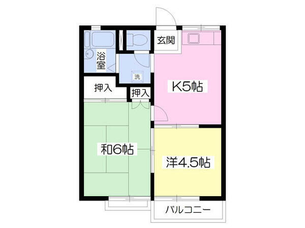 メゾン松ケ丘 202｜神奈川県茅ヶ崎市松が丘１丁目(賃貸アパート2K・2階・37.11㎡)の写真 その2