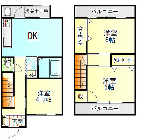 第２オレンジコーポ 1｜愛媛県四国中央市中之庄町(賃貸アパート3DK・1階・69.00㎡)の写真 その2