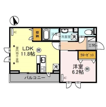 ＴＯＲＩＳＩＡＳ　今泉３丁目 301｜栃木県宇都宮市今泉３丁目(賃貸アパート1LDK・3階・43.26㎡)の写真 その2