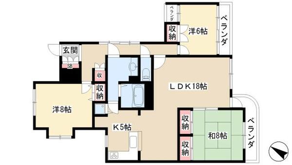 パルナス岳見町 302｜愛知県名古屋市瑞穂区岳見町４丁目(賃貸マンション3LDK・3階・96.52㎡)の写真 その2