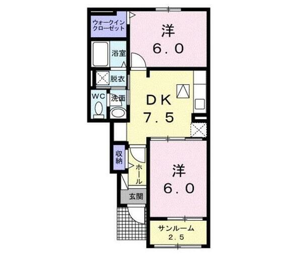 熊本県熊本市南区城南町宮地(賃貸アパート2DK・1階・50.29㎡)の写真 その2