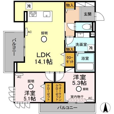 同じ建物の物件間取り写真 - ID:243006760128