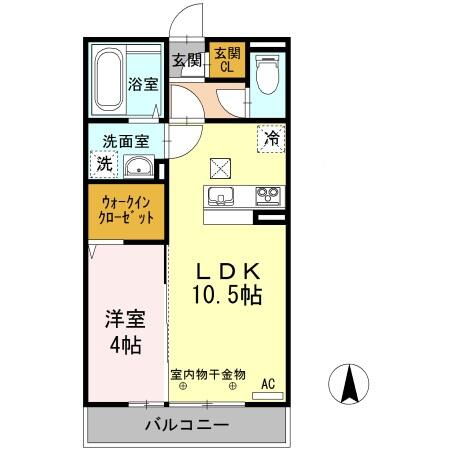 グランシャリオ　Ａ棟 A105｜新潟県上越市下門前(賃貸アパート1LDK・1階・37.53㎡)の写真 その2