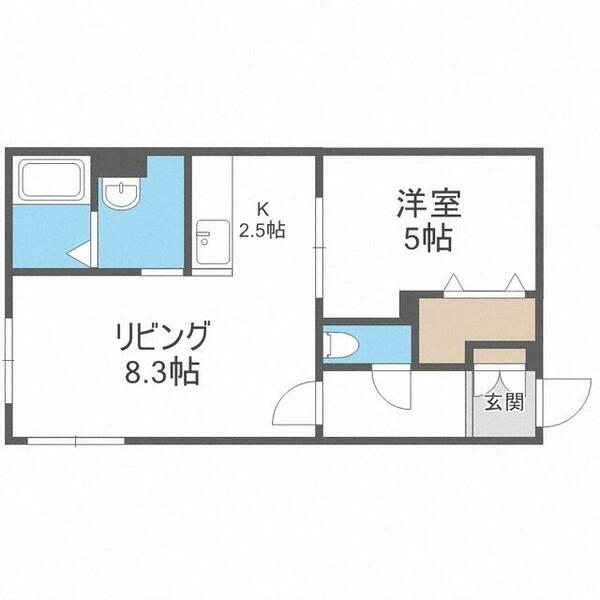 シャルール｜北海道札幌市白石区南郷通１７丁目南(賃貸マンション1LDK・3階・39.50㎡)の写真 その2