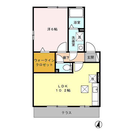 ウィルモア西梶尾Ｃ 110｜熊本県熊本市北区西梶尾町(賃貸アパート1LDK・1階・40.38㎡)の写真 その2