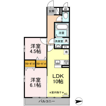 神奈川県横浜市戸塚区戸塚町(賃貸アパート2LDK・2階・50.34㎡)の写真 その2