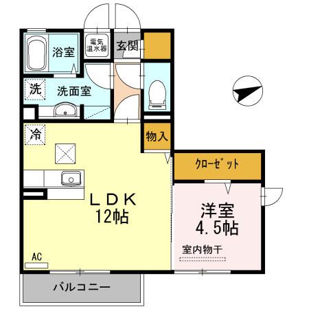 フェリース　サラ 101｜鳥取県米子市新開２丁目(賃貸アパート1LDK・1階・42.99㎡)の写真 その2