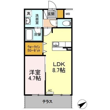 四季荘 102｜福岡県北九州市小倉北区弁天町(賃貸マンション1LDK・1階・40.04㎡)の写真 その2