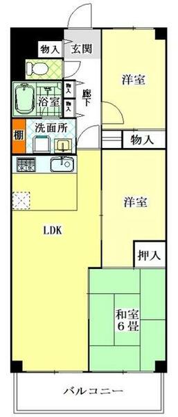 若葉台マンション 226｜埼玉県坂戸市大字石井(賃貸マンション3LDK・2階・67.20㎡)の写真 その1