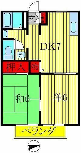 千葉県柏市緑台(賃貸アパート2DK・2階・40.30㎡)の写真 その2