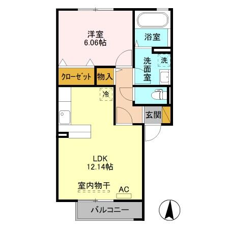 グランブルー 203｜新潟県上越市春日山町３丁目(賃貸アパート1LDK・2階・45.15㎡)の写真 その2