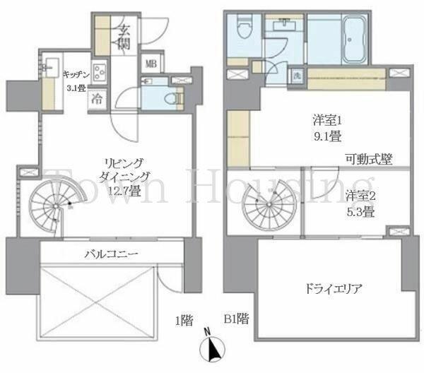 東京都港区麻布十番３丁目(賃貸マンション2LDK・1階・82.61㎡)の写真 その2