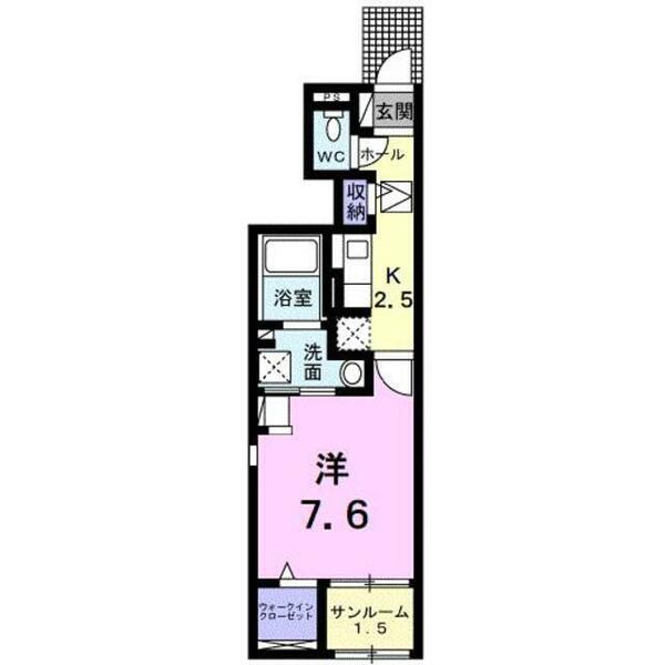 エルホワイト　Ⅰ 102｜愛媛県松山市吉藤５丁目(賃貸アパート1K・1階・31.66㎡)の写真 その2