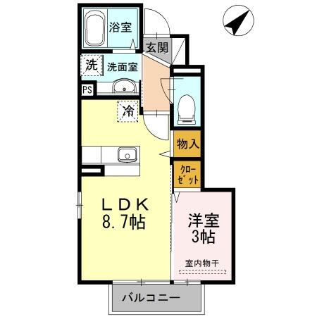 アッサンブレ　Ｓ 102｜福岡県北九州市小倉北区篠崎２丁目(賃貸アパート1LDK・1階・30.48㎡)の写真 その2