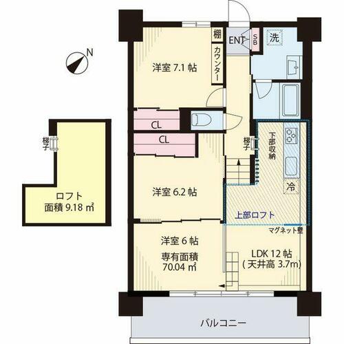 同じ建物の物件間取り写真 - ID:211047123508