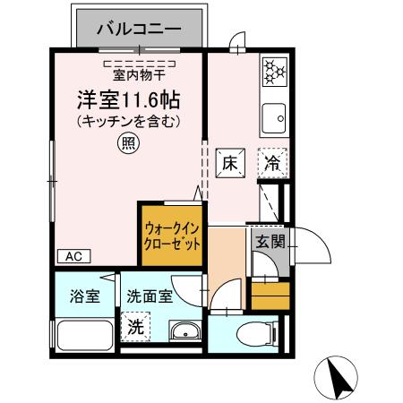 グリーンコート 105｜鳥取県米子市米原３丁目(賃貸アパート1R・1階・32.38㎡)の写真 その2