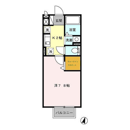 ヴェルデ 207｜東京都八王子市石川町(賃貸アパート1K・2階・26.27㎡)の写真 その2