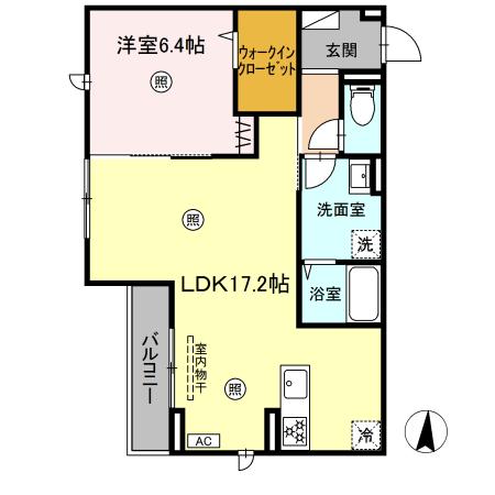 グランヒルＨＳ石垣 302｜大分県別府市石垣西５丁目(賃貸アパート1LDK・3階・54.76㎡)の写真 その2