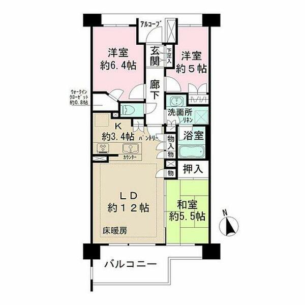 東京都世田谷区船橋５丁目(賃貸マンション3LDK・3階・72.11㎡)の写真 その2