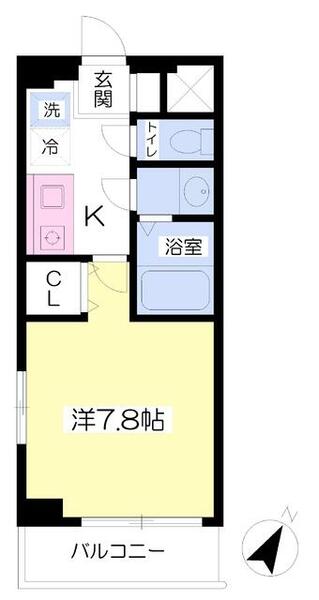 ヘブンス風越 408｜神奈川県座間市相模が丘１丁目(賃貸マンション1K・4階・24.19㎡)の写真 その2