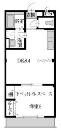 徳島県徳島市北田宮２丁目(賃貸マンション1DK・2階・30.36㎡)の写真 その2