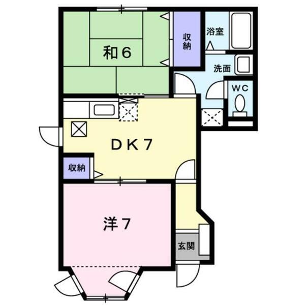 和歌山県海南市大野中(賃貸アパート2DK・1階・44.34㎡)の写真 その2