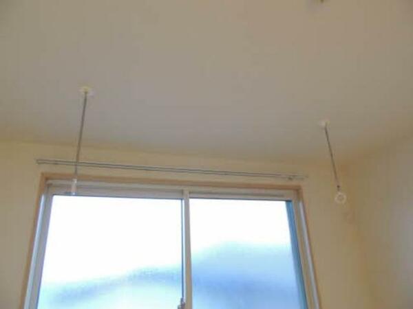 画像8:天井には雨の日や花粉の時期でも洗濯物を干せる棒（ホスクリーン）が付いてます♪