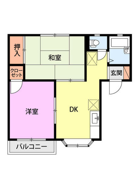 ベルビュー 201｜新潟県胎内市つつじが丘(賃貸アパート2DK・2階・39.74㎡)の写真 その2