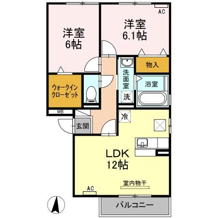 フローラＭ　Ａ棟 101｜三重県津市藤方(賃貸アパート2LDK・1階・58.00㎡)の写真 その2