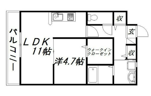 静岡県浜松市中央区小池町(賃貸マンション1LDK・2階・44.25㎡)の写真 その2