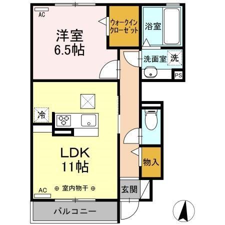 Ｃｈａｉｎｏｎ（シェノン）　Ｂ棟 103｜岐阜県瑞穂市野田新田(賃貸アパート1LDK・1階・46.96㎡)の写真 その2