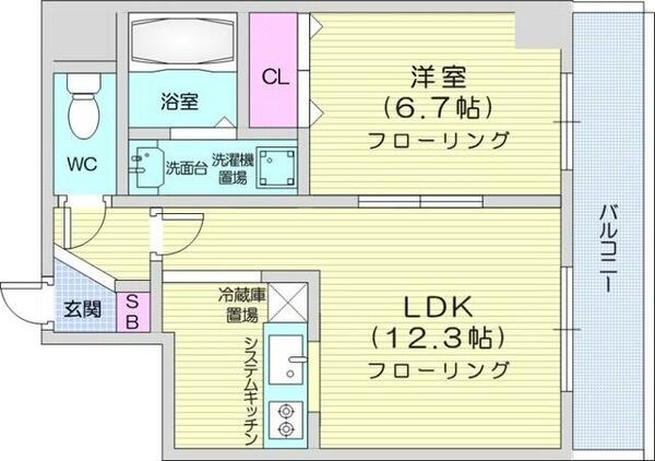 サンコート南６条　壱番館｜北海道札幌市中央区南六条東２丁目(賃貸マンション1LDK・8階・41.25㎡)の写真 その2