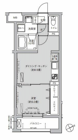 レ・ソール西船橋 00207｜千葉県船橋市葛飾町２丁目(賃貸マンション1DK・2階・33.83㎡)の写真 その2