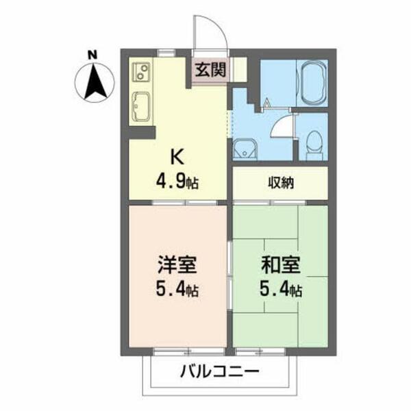 アネックスユウ 103｜福島県郡山市八山田５丁目(賃貸アパート2K・1階・35.00㎡)の写真 その2