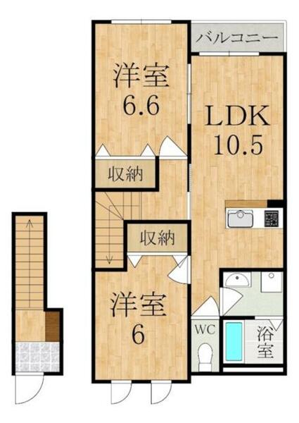 セントラルバレー｜奈良県吉野郡大淀町大字新野(賃貸アパート2LDK・2階・56.31㎡)の写真 その2