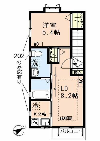 ルピナス武蔵野｜東京都武蔵野市関前２丁目(賃貸アパート1LDK・2階・38.25㎡)の写真 その2