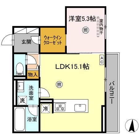 （仮）Ｄ－ｒｏｏｍ鍋島２丁目 203｜佐賀県佐賀市鍋島２丁目(賃貸アパート1LDK・2階・50.66㎡)の写真 その2