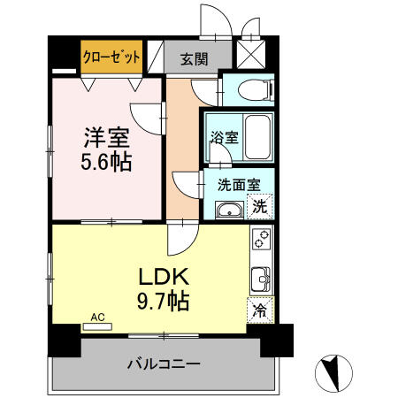 メゾンｄｅウノ 601｜岐阜県岐阜市加納栄町通４丁目(賃貸マンション1LDK・6階・40.70㎡)の写真 その2