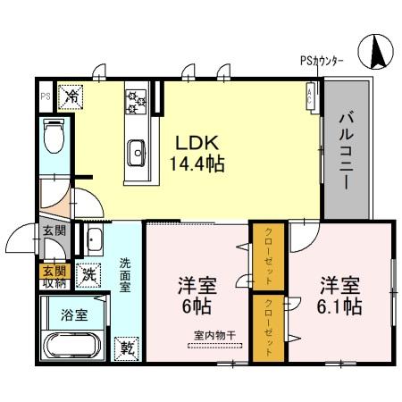 Ｄ－ｒｅｓｉｄｅｎｃｅ石橋 201｜大阪府池田市石橋１丁目(賃貸アパート2LDK・2階・60.52㎡)の写真 その1