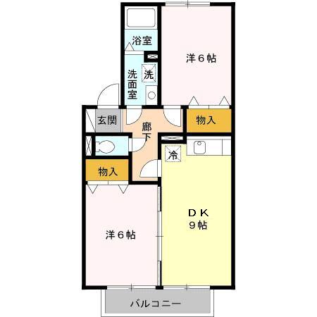 セジュールＦＸタケイシ　Ａ 202｜青森県八戸市新井田西２丁目(賃貸アパート2DK・2階・50.12㎡)の写真 その2