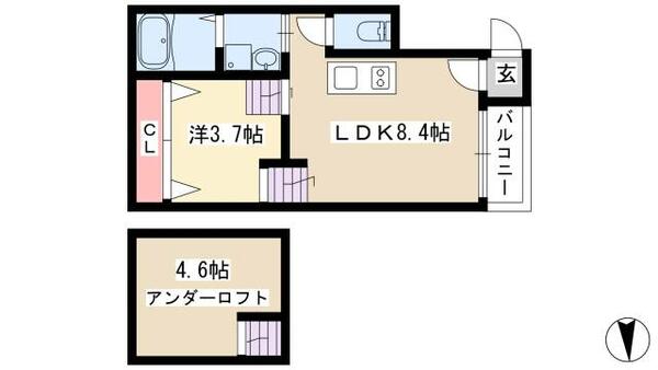 ハーモニーテラス名西通 101｜愛知県名古屋市中村区名西通３丁目(賃貸アパート1LDK・1階・30.60㎡)の写真 その2