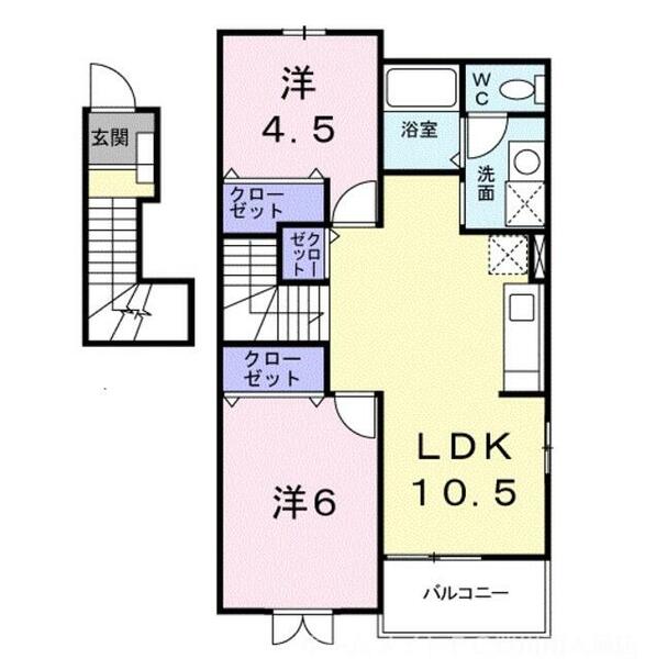 アメニティエル｜愛知県豊川市御油町今斉(賃貸アパート2LDK・2階・48.30㎡)の写真 その2