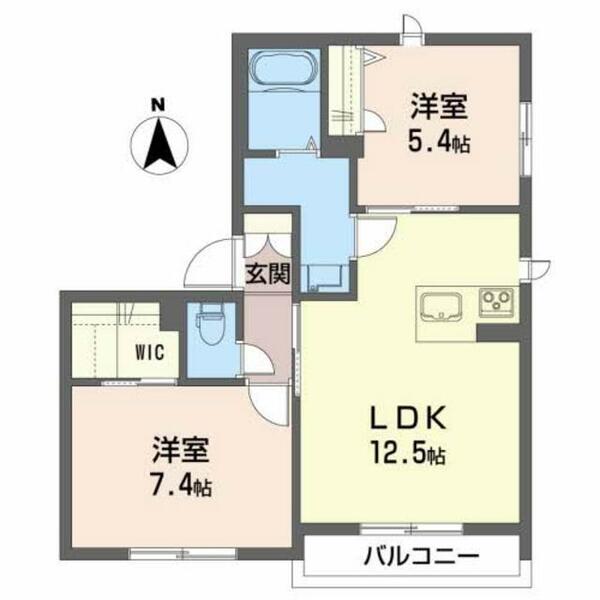 ノーボＹＭ 201｜岩手県紫波郡矢巾町医大通２丁目(賃貸アパート2LDK・2階・59.07㎡)の写真 その2